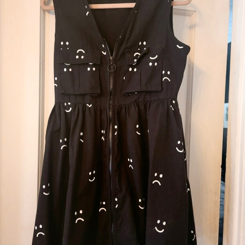 Lazy Oaf Happy Sad Mini Gilet Dress